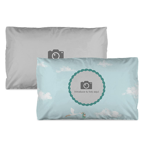 Almohada personalizada 65x40 Cigüeña Azul - Imagen 2