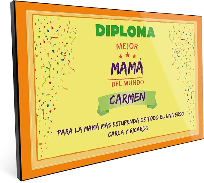 Marco de madera personalizado 20x30 DIPLOMA CONFETTI