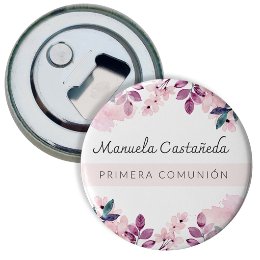 Imán abrebotellas comuniones flores